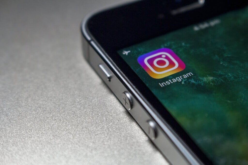 cell phone with instagram logo