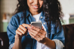 woman using cellphone