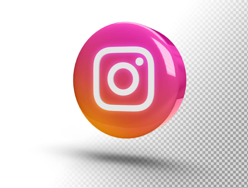 Instagram logo realistc 3d